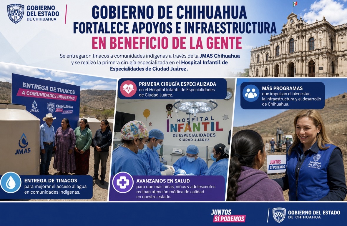 Gobierno de Chihuahua impulsa apoyos sociales y fortalece la atención médica